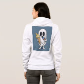 Schattige Ghost Eating Ice Cream T-shirt (Achterkant volledig)