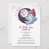 Schattige Ghost Een Little Boo Halloween Girl Baby Kaart (Voorkant)