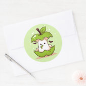 Schattige Ghost en Apple Green Halloween Ronde Sticker (Envelop)
