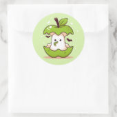Schattige Ghost en Apple Green Halloween Ronde Sticker (Tas)