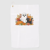 Schattige Ghost en Black Cat Classic T-shirt Golfhanddoek (Voorkant)