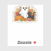 Schattige Ghost en Black Cat Classic T-shirt Sticker (Vel)