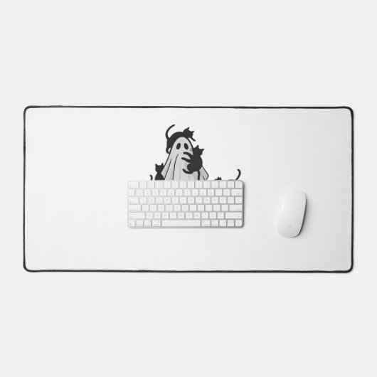Schattige Ghost en Black Cats Classic T-shirt Bureaumat (Keyboard & Muis)
