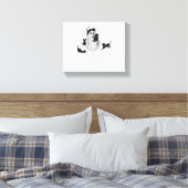 Schattige Ghost en Black Cats Classic T-shirt Canvas Afdruk (Insitu (Slaapkamer))