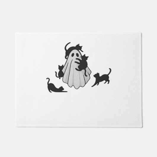 Schattige Ghost en Black Cats Classic T-shirt Deurmat (Voorkant)