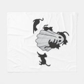 Schattige Ghost en Black Cats Classic T-shirt Fleece Deken (Voorkant (Horizontaal))