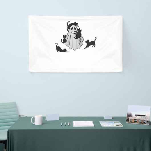 Schattige Ghost en Black Cats Classic T-shirt Spandoek (Beurs)