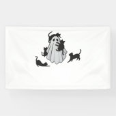 Schattige Ghost en Black Cats Classic T-shirt Spandoek (Horizontaal)