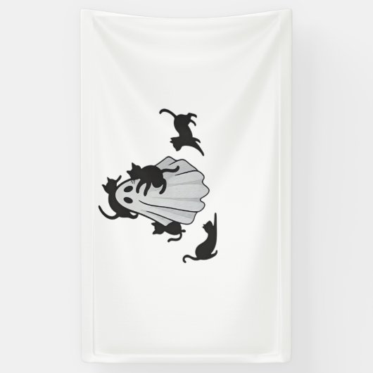 Schattige Ghost en Black Cats Classic T-shirt Spandoek (Verticaal)