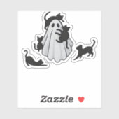 Schattige Ghost en Black Cats Classic T-shirt Sticker (Vel)