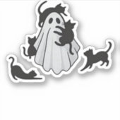Schattige Ghost en Black Cats Classic T-shirt Sticker (Voorkant)