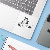 Schattige Ghost en Black Cats Classic T-shirt Sticker (Laptop met iPhone)