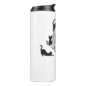 Schattige Ghost en Black Cats Classic T-shirt Thermosbeker (Gedraaid links)