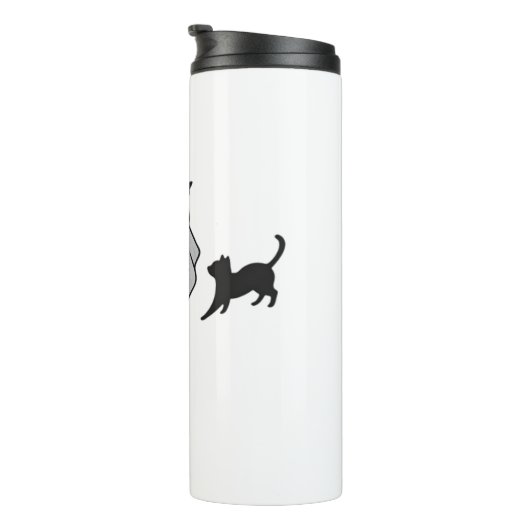 Schattige Ghost en Black Cats Classic T-shirt Thermosbeker (Geroteerd rechts)