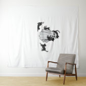 Schattige Ghost en Black Cats Classic T-shirt Wandkleed (In Situ (horizontaal))