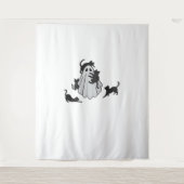 Schattige Ghost en Black Cats Classic T-shirt Wandkleed (Voorkant)