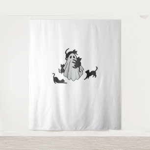 Schattige Ghost en Black Cats Classic T-shirt Wandkleed