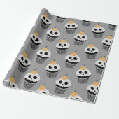 Schattige Ghost Face Cupcakes voor Halloween-gesch Cadeaupapier (Uitgerold)