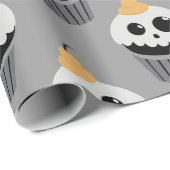 Schattige Ghost Face Cupcakes voor Halloween-gesch Cadeaupapier (Rol Hoek)