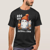 Schattige Ghost Football Boo Crew Grappig Hallowee T-shirt (Voorkant)