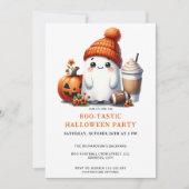 Schattige Ghost Football Boo-Tastic Halloween Part Kaart (Voorkant)