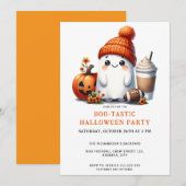 Schattige Ghost Football Boo-Tastic Halloween Part Kaart (Voorkant / Achterkant)