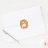 Schattige Ghost Girly Bunny Happy Halloween Famili Ronde Sticker (Envelop)