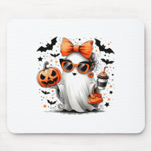 Schattige Ghost Halloween Diva Cartoon Sungles Han Muismat