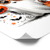 Schattige Ghost Halloween Diva Cartoon Sungles Han Poster (Hoek)