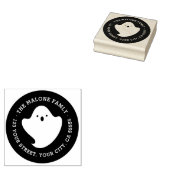 Schattige ghost halloween retouradres rubberstempel (Gestempeld)
