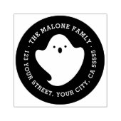 Schattige ghost halloween retouradres rubberstempel (Afrduk)