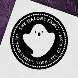 Schattige ghost halloween retouradres rubberstempel