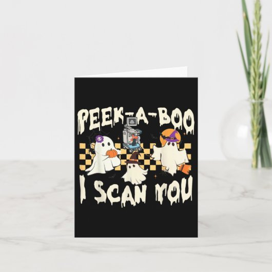 Schattige Ghost Halloween Spooky Seizoen Kaart (Voorkant)