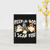 Schattige Ghost Halloween Spooky Seizoen Kaart (Gele Bloem)