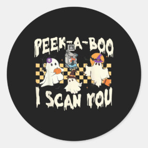Schattige Ghost Halloween Spooky Seizoen Ronde Sticker