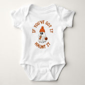 Schattige Ghost Halloween Tas met Pumpkin Spice Vi Romper (Voorkant)