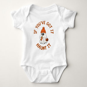Schattige Ghost Halloween Tas met Pumpkin Spice Vi Romper