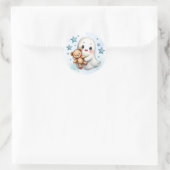 Schattige Ghost Halloween Themd Boys Baby shower Ronde Sticker (Tas)