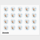 Schattige Ghost Halloween Themd Boys Baby shower Ronde Sticker (Vel)