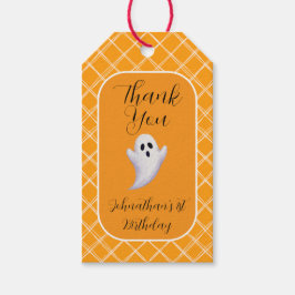 Schattige Ghost Halloween Verjaardagsfeest Favorie Cadeaulabel