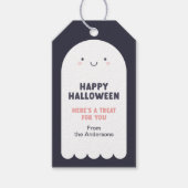 Schattige Ghost Happy Halloween-traktatie Cadeaulabel (Voorkant)