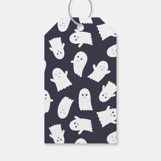 Schattige Ghost Happy Halloween-traktatie Cadeaulabel (Achterkant)