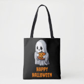 Schattige Ghost Happy Hallowen Tote Bag (Voorkant)