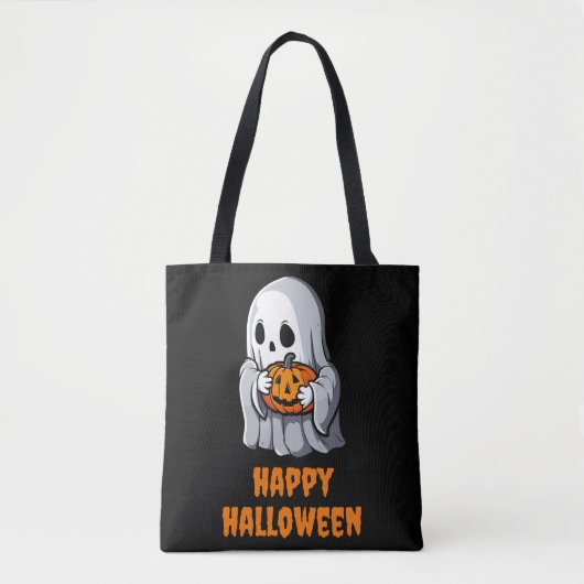Schattige Ghost Happy Hallowen Tote Bag (Voorkant)