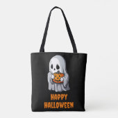 Schattige Ghost Happy Hallowen Tote Bag (Achterkant)