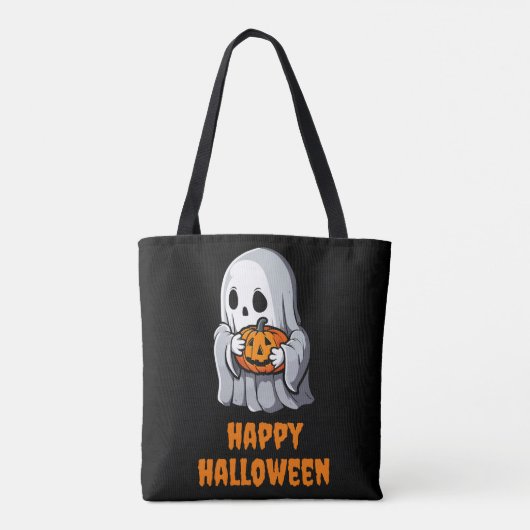 Schattige Ghost Happy Hallowen Tote Bag (Achterkant)