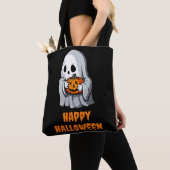 Schattige Ghost Happy Hallowen Tote Bag (Dichtbij)