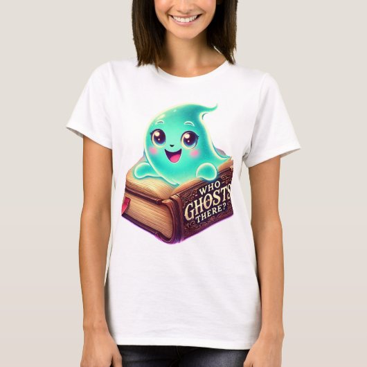 Schattige Ghost & Haunted Boek - Spooky Schattig O T-shirt (Voorkant)