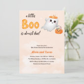Schattige Ghost Herfst Halloween Baby shower Kaart (Staand voorkant)