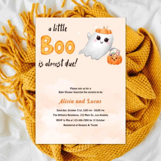 Schattige Ghost Herfst Halloween Baby shower Kaart